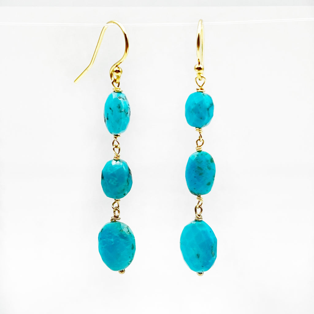 Turquoise Faceted Drop Earrings