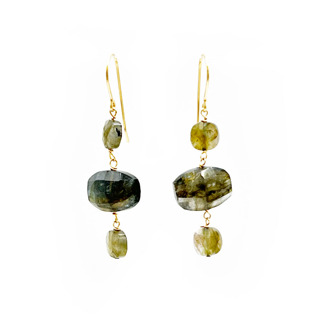 Labradorite Triple Drop Earrings