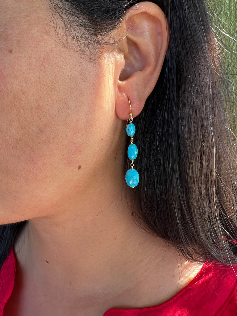 Turquoise Faceted Drop Earrings