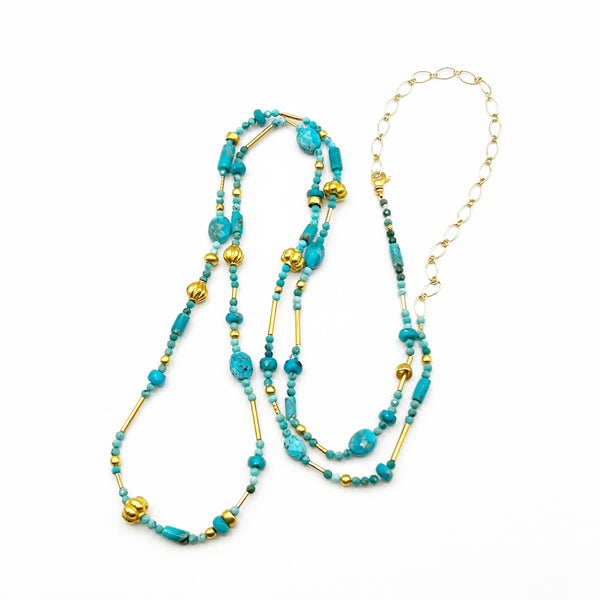 Turquoise Long Wrap Necklace