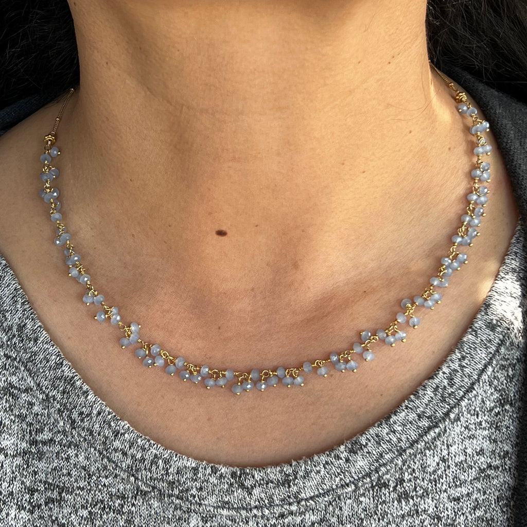 Chalcedony Droplets Necklace