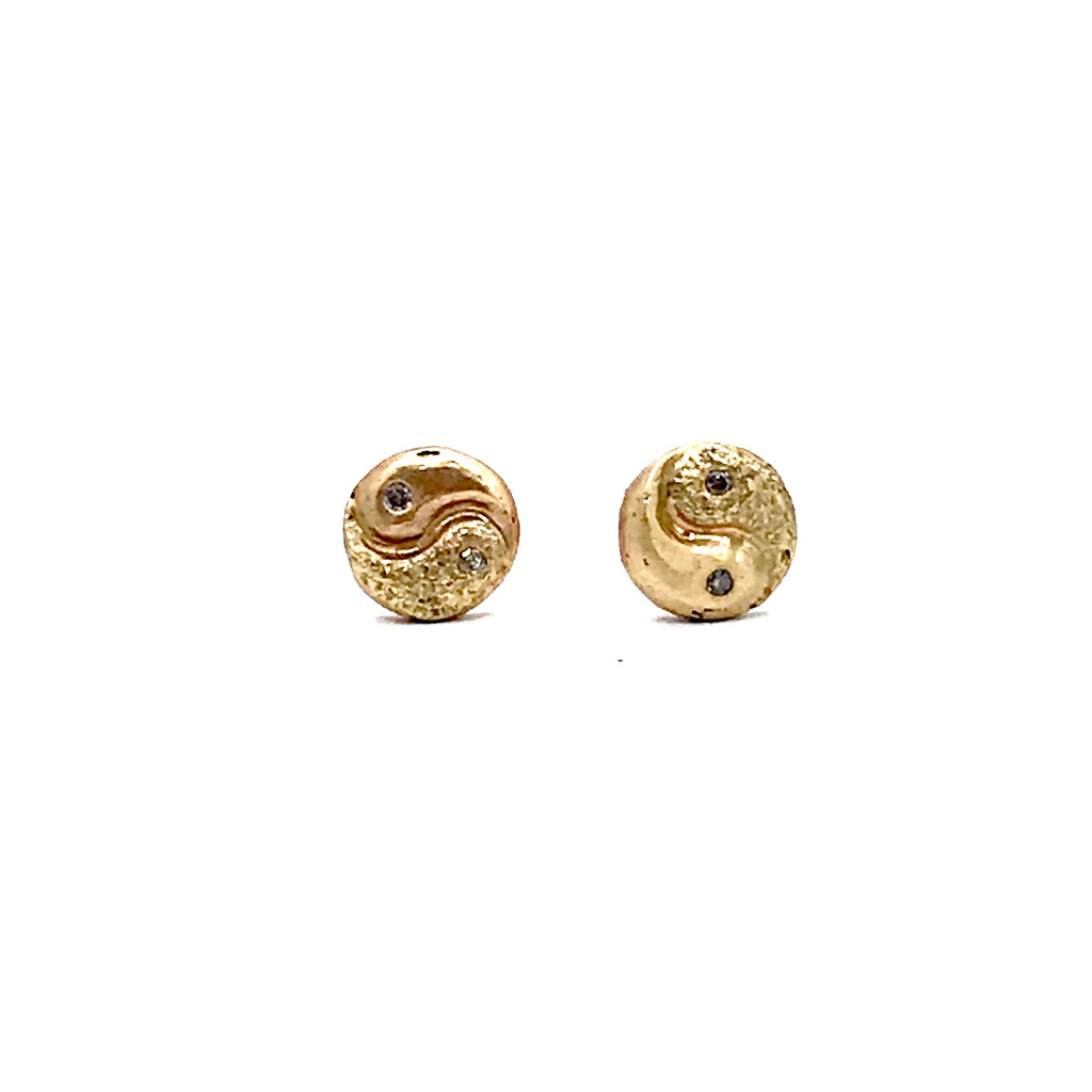 Yin Yang Rose Gold Stud Earrings