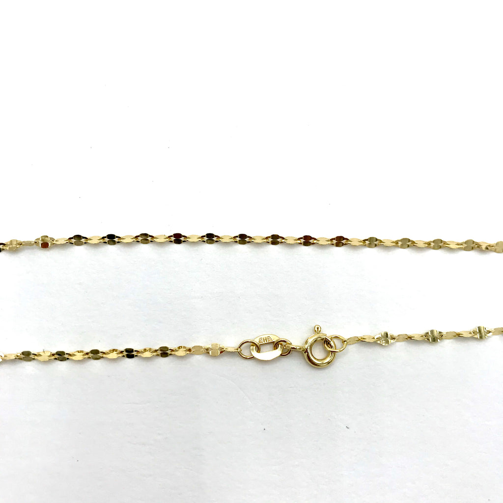 Sparkly Italian 14 Karat Yellow Gold Chain 16"- also available in 18"
