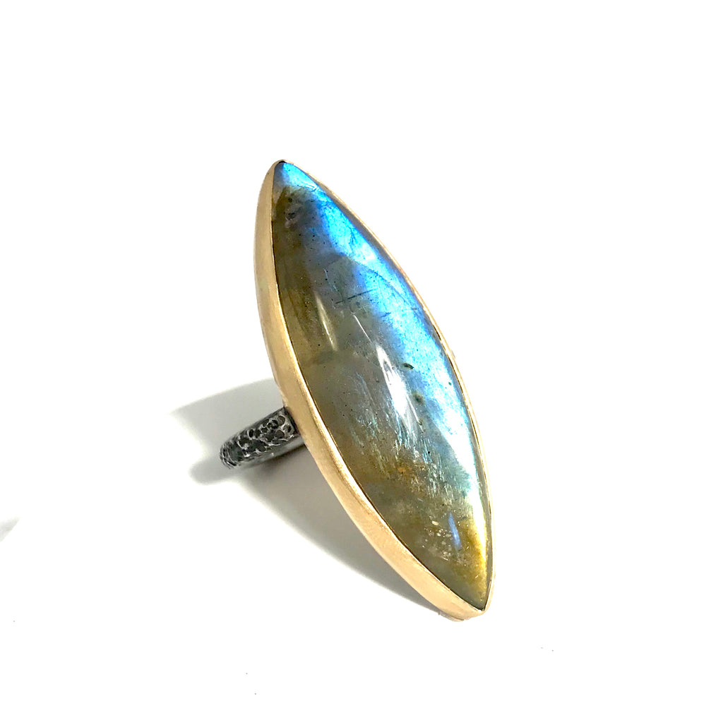 Large marquise moonstone ring