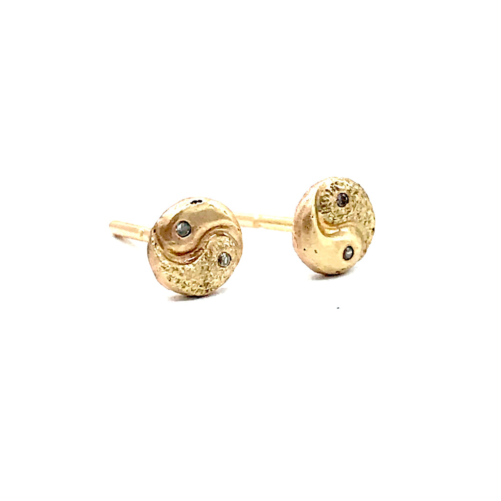 Yin Yang Rose Gold Stud Earrings