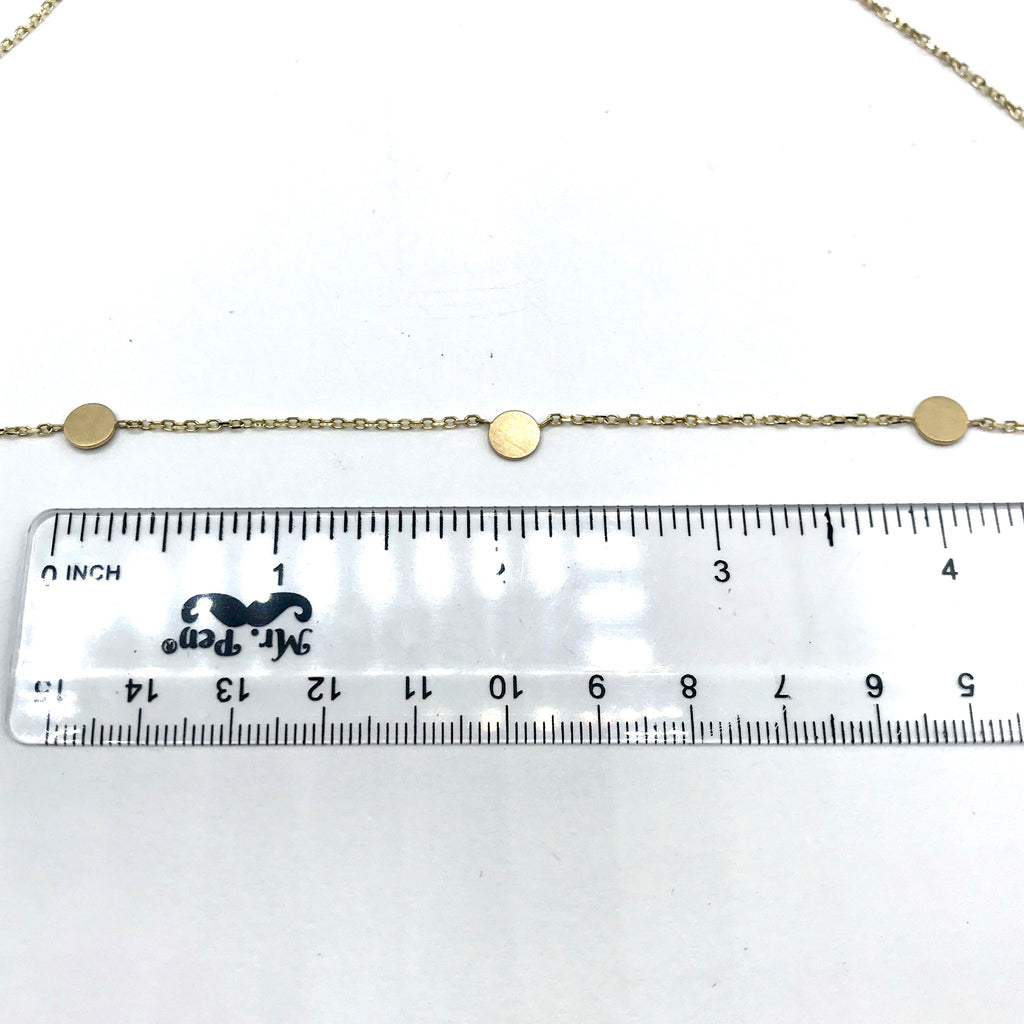 14K Yellow Gold 5 Disc Necklace