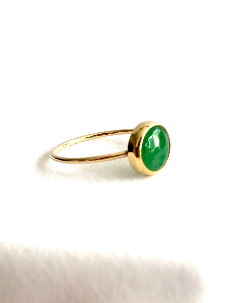 Grassy Green Jade on a Golden Band