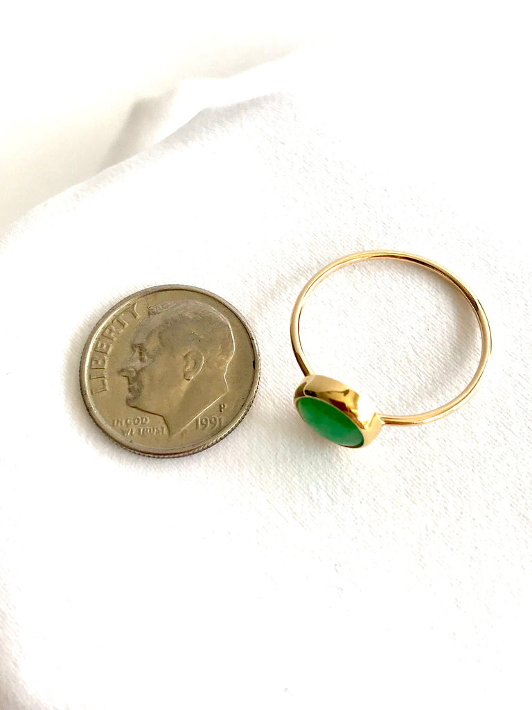 Grassy Green Jade on a Golden Band