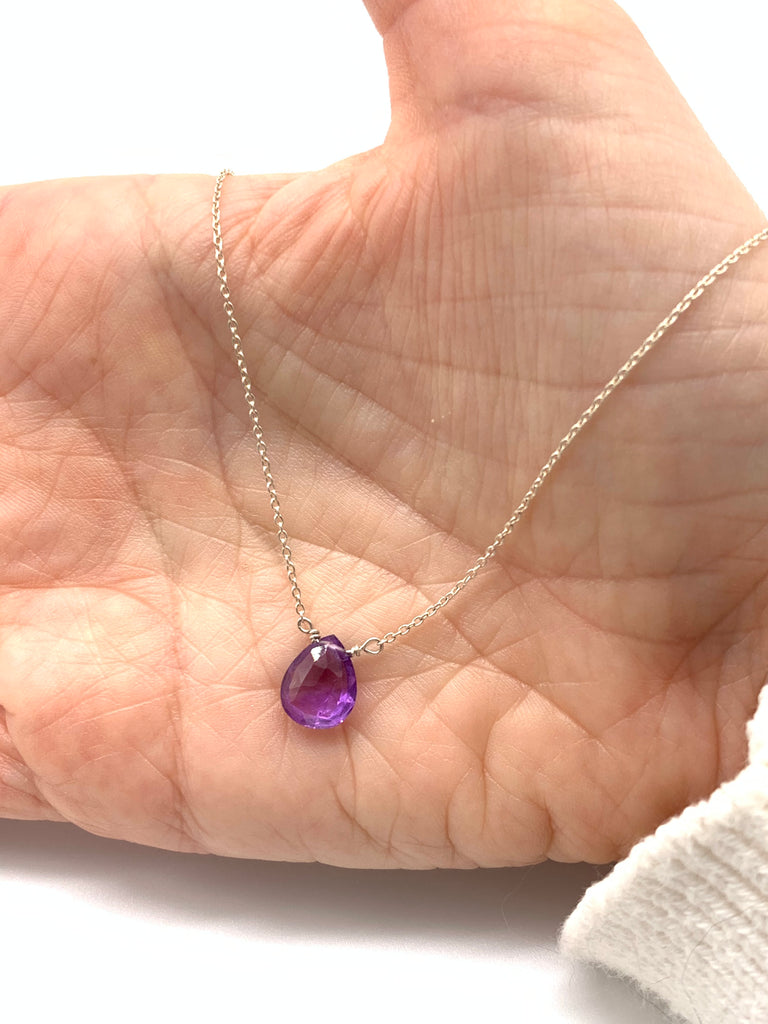 Amethyst Pendant on Sterling Silver Chain