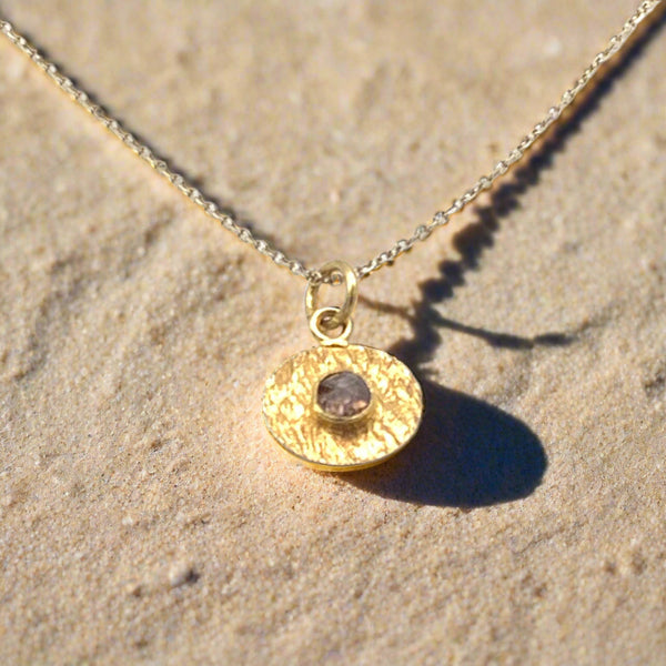Champagne Diamond on a Golden Sun Disk
