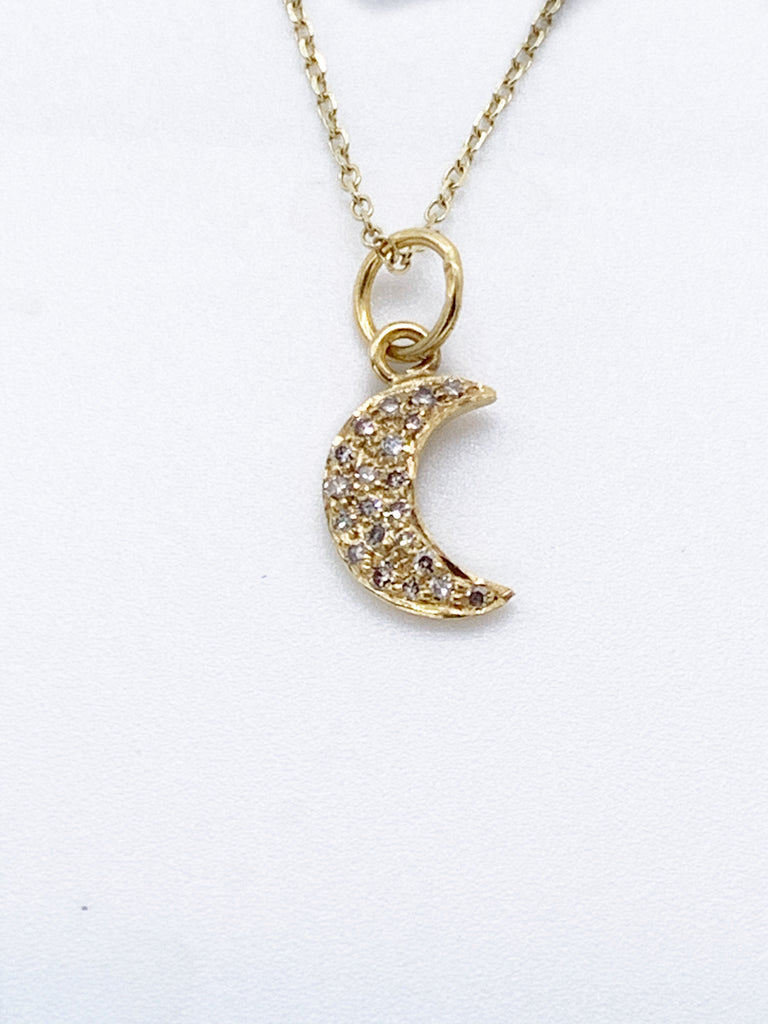 Moonlit Crescent in Diamonds and Gold