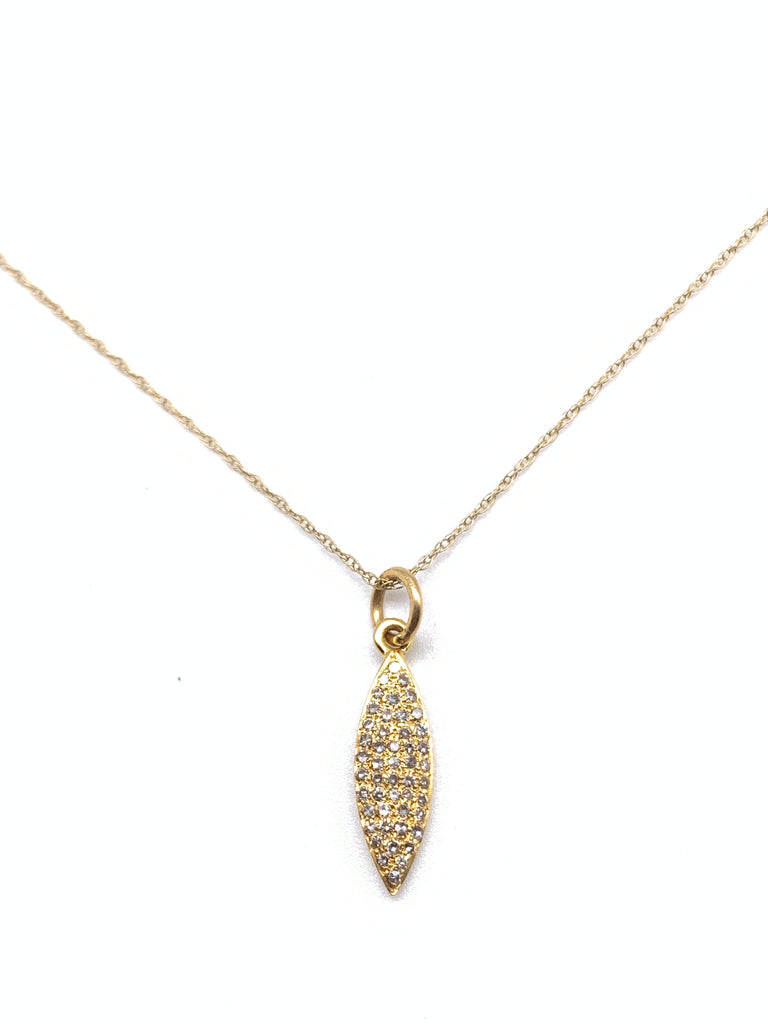 Almond Shaped Diamond Studded Pendant