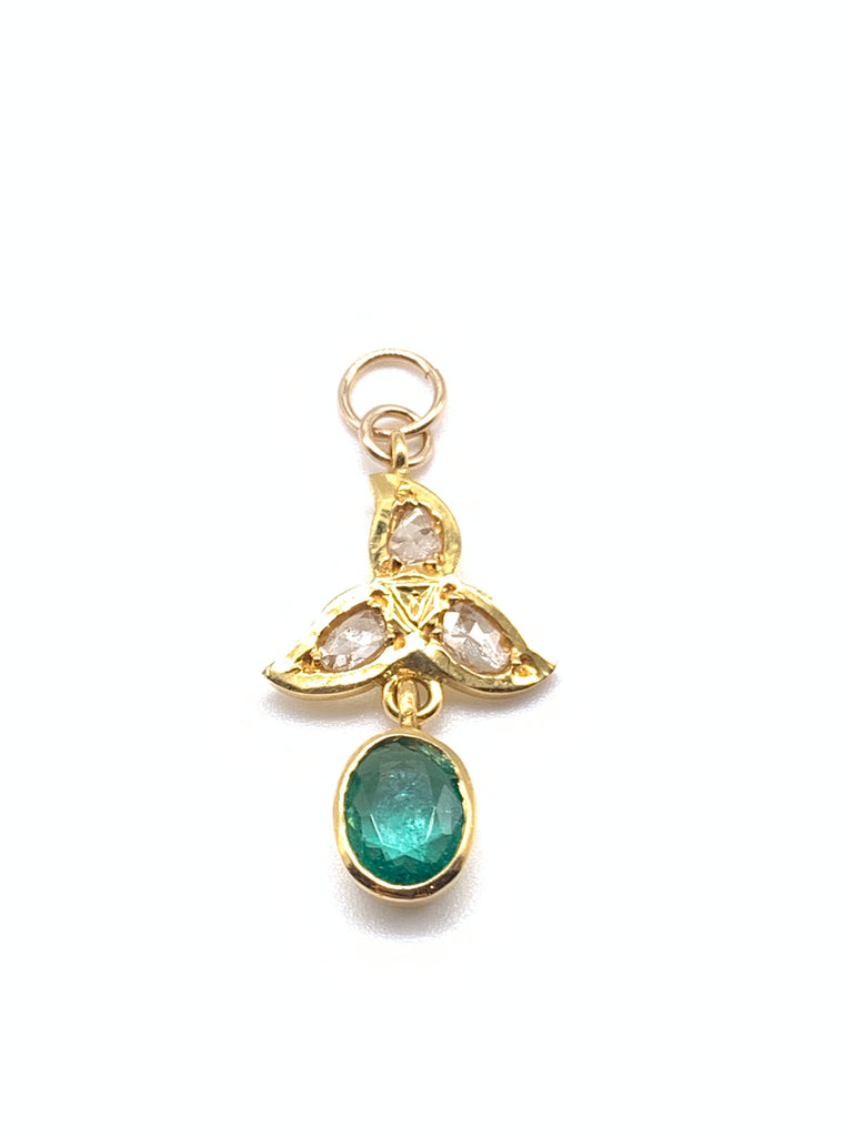 Oval Emerald and Diamond Pendant