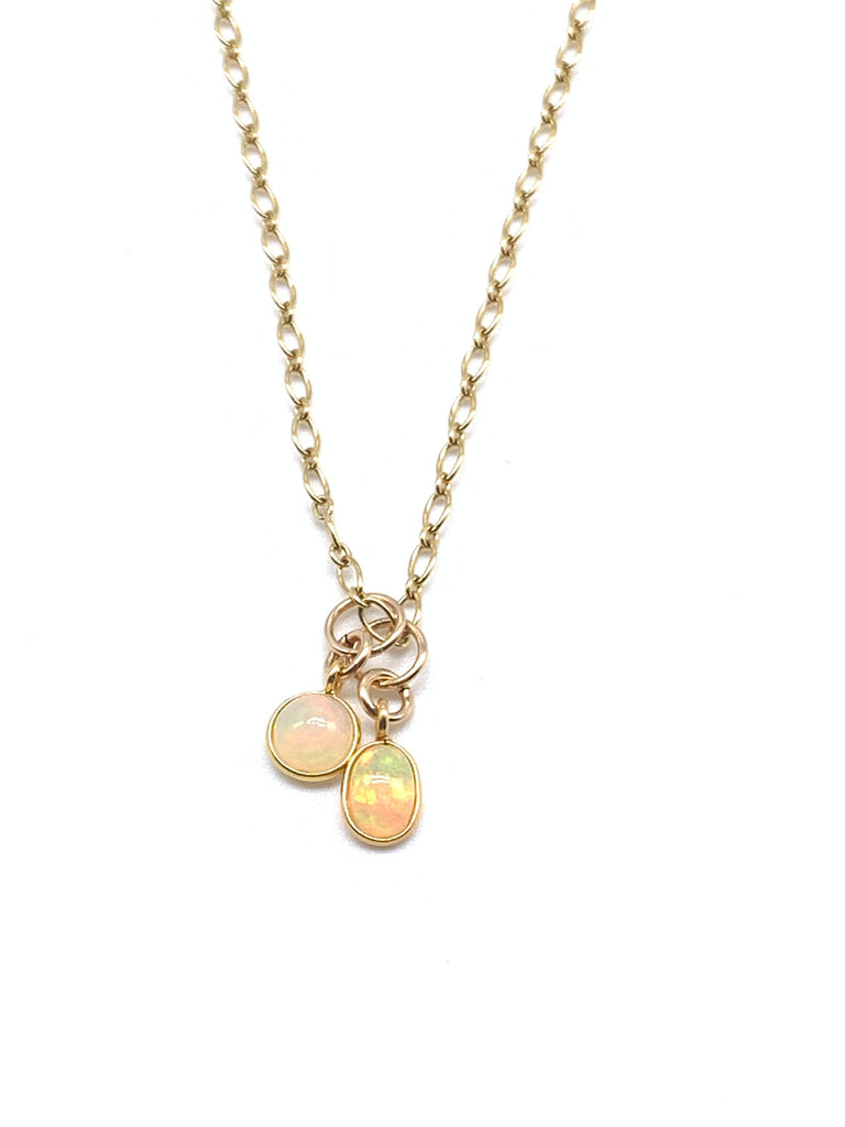 Petite Opal Pendant in 14K Yellow Gold