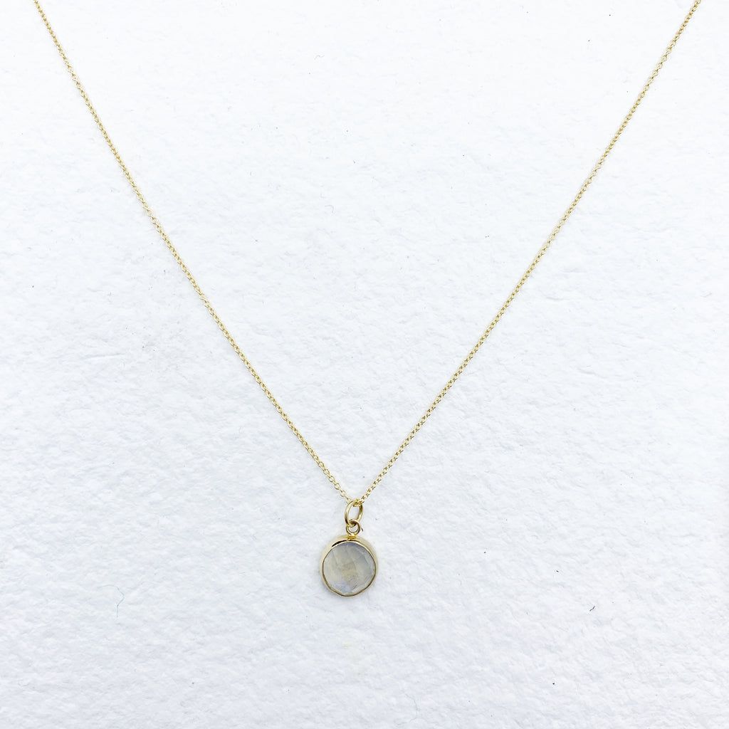 Round Moonstone Drop Pendant