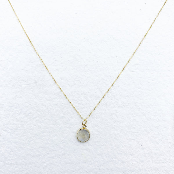 Round Moonstone Drop Pendant