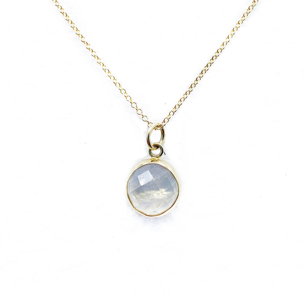 Round Moonstone Drop Pendant