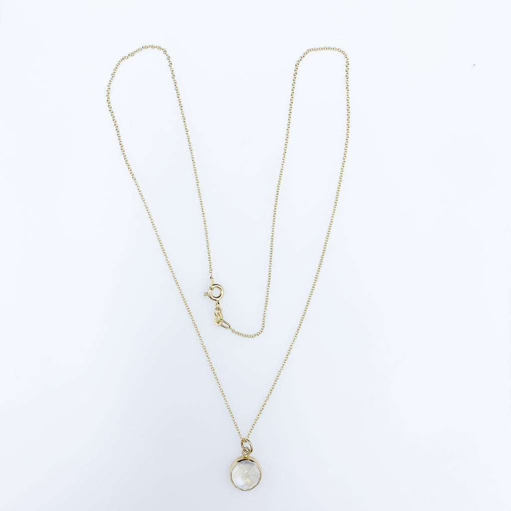 Round Moonstone Drop Pendant