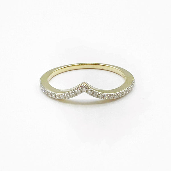 Chevron Ring in Diamonds and Gold