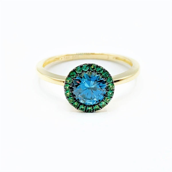 Cheerful Green and Blue on a Golden Band