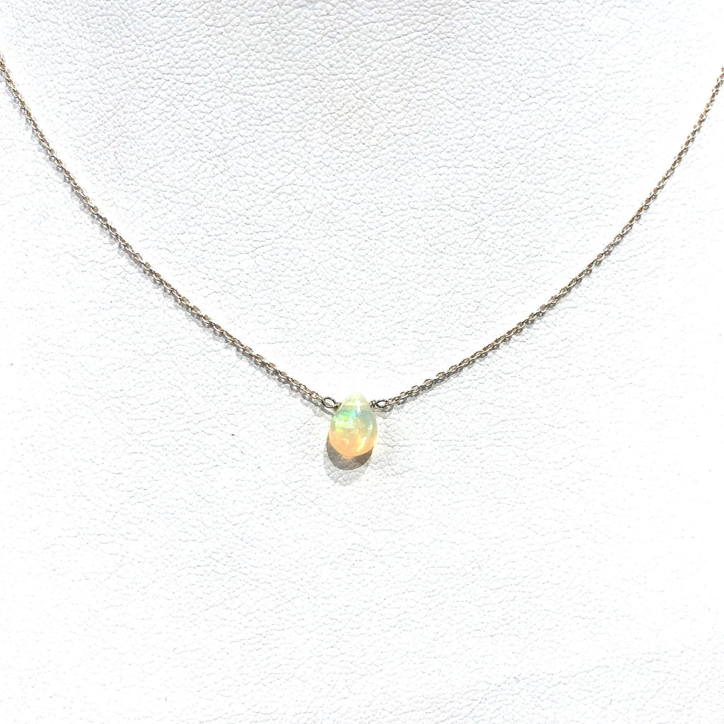 Opal Pendant Necklace ~ Phoenix Opal Pendant ~ Sterling Silver Pendant –  Sculpted Wire Jewelry
