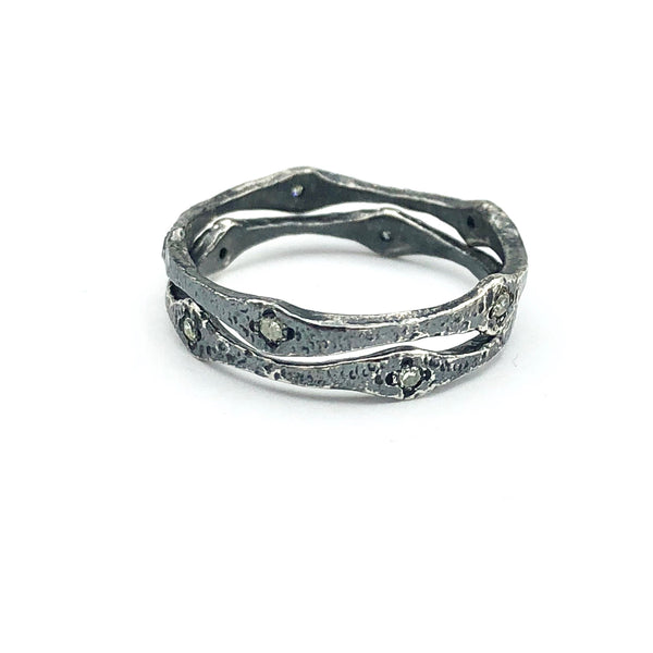 Sterling Silver and Diamond Ring.