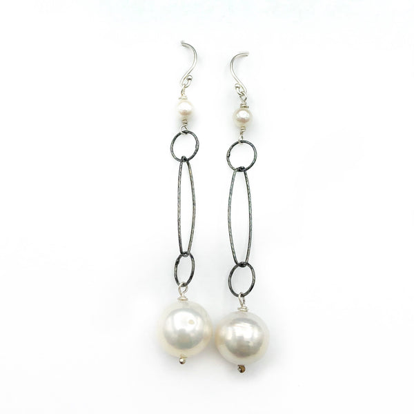 Silver and Pearl Earrings