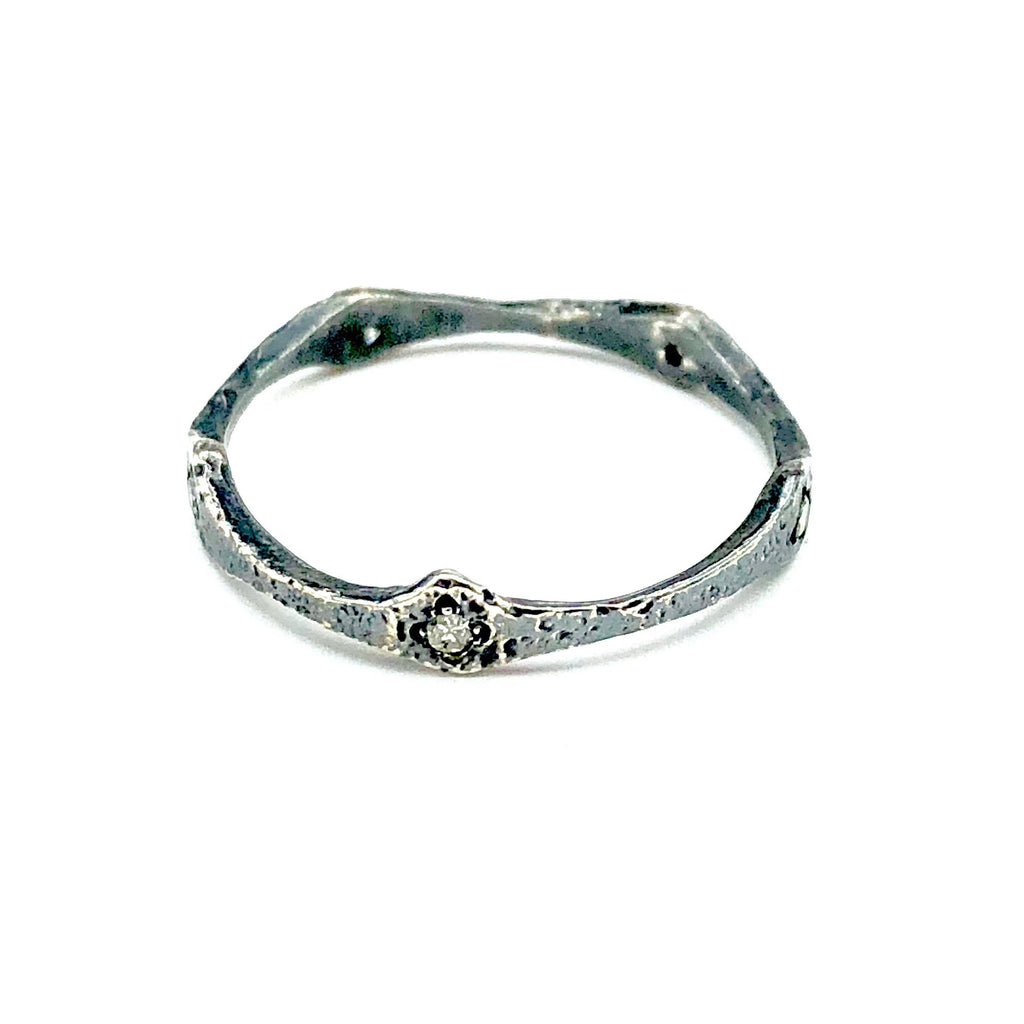 Sterling Silver and Diamond Ring.