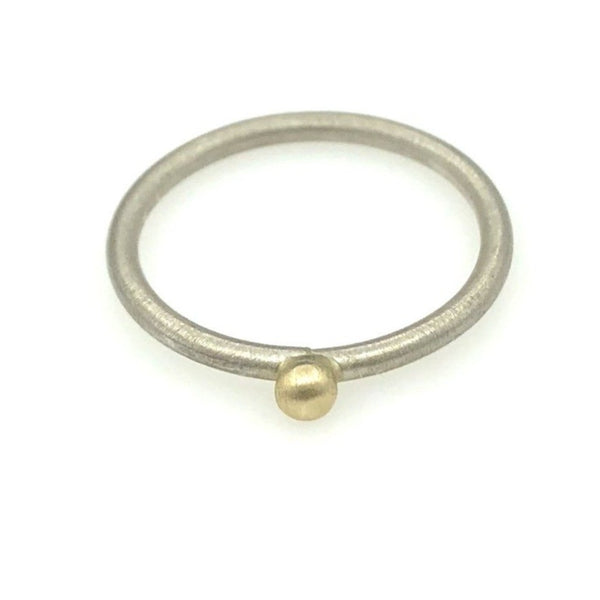 14k Gold ball on Sterling Silver Ring