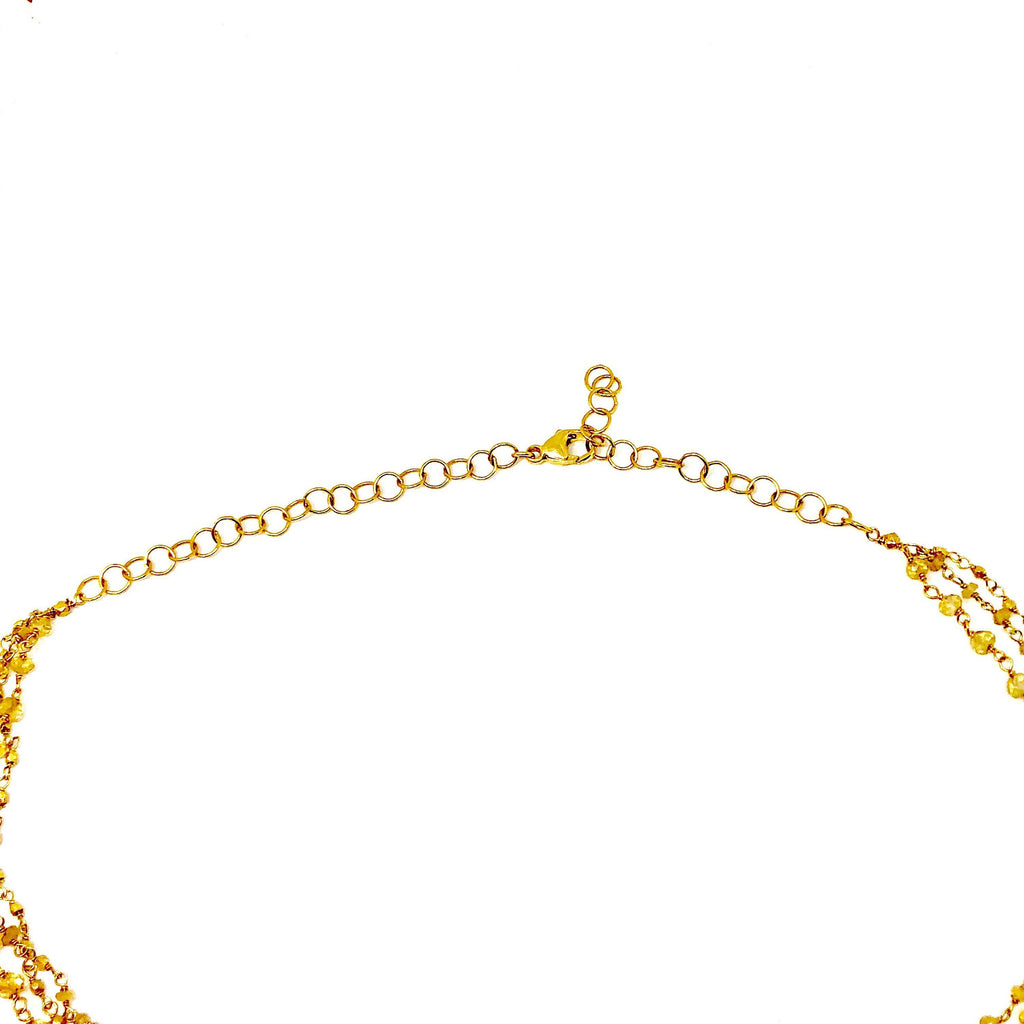 Gold Plated Citrine, Yellow Sapphire Bee and Labradorite Pendant