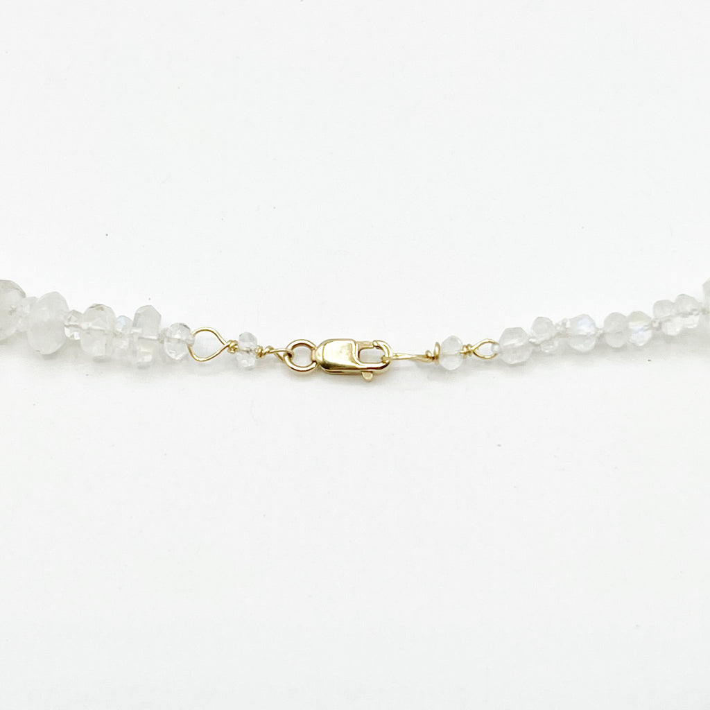 Moonstones South Sea Pearls and Bright Gold Accent Necklace
