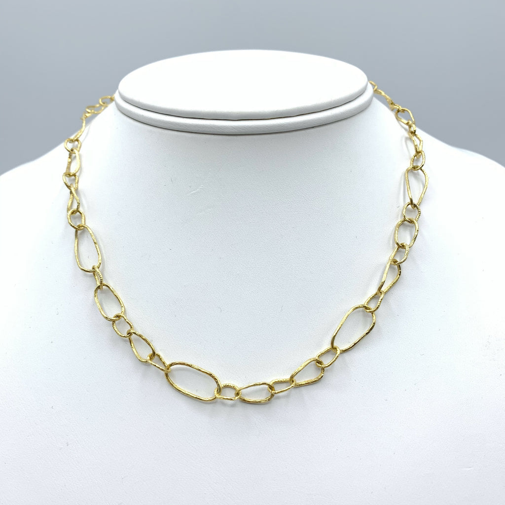 Bohemian Hammered Chain Necklace