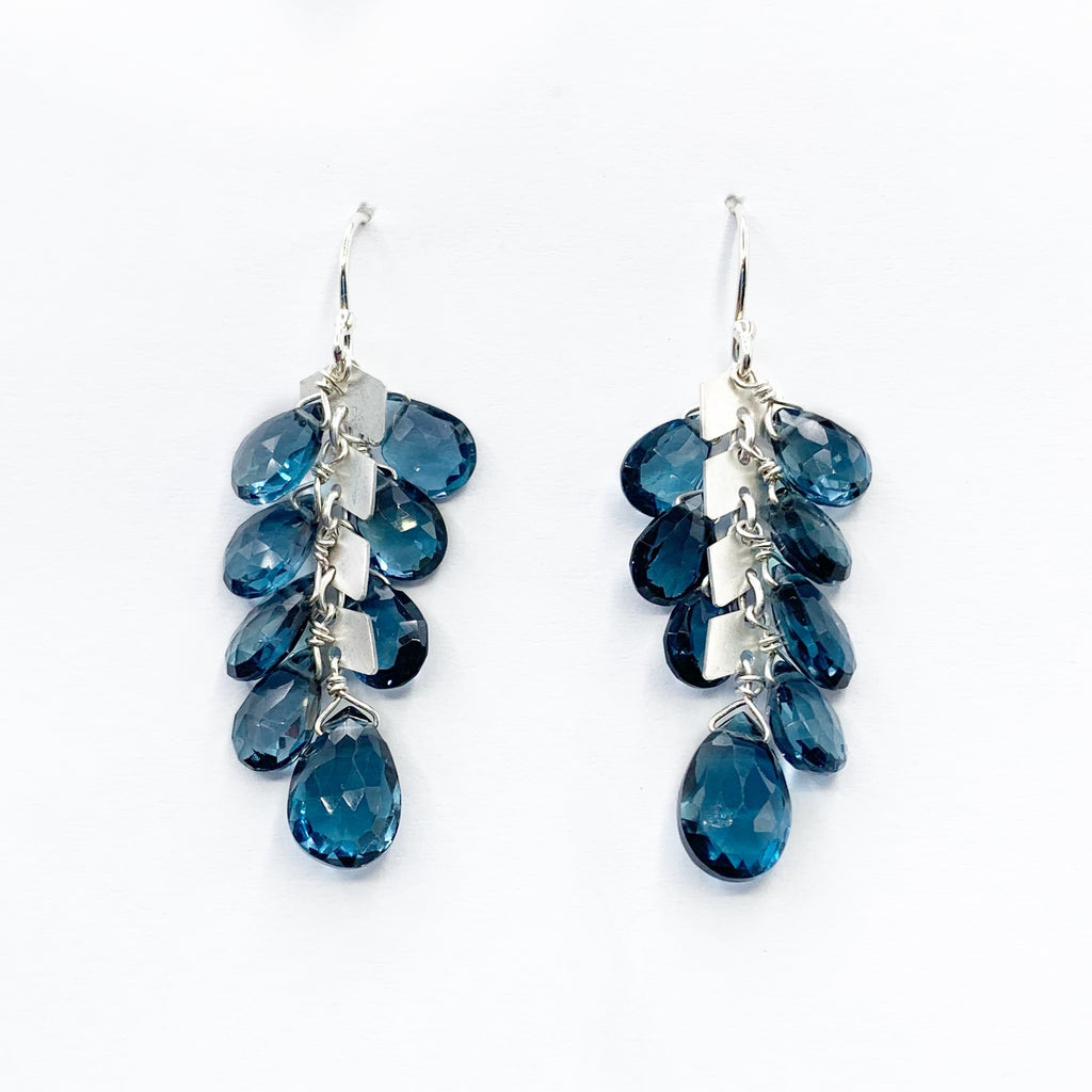 Sterling Silver and Blue Topaz Drop Earrings