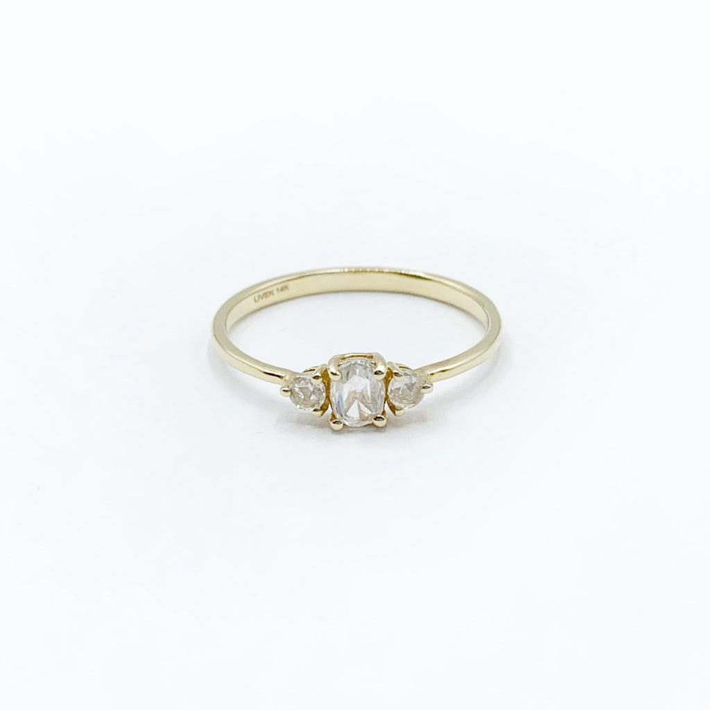 Three Delicate Diamonds  Ring