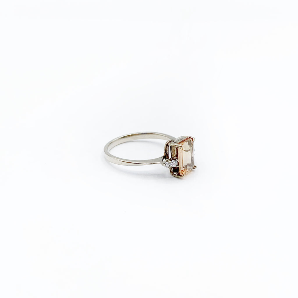 Lovely Pink Topaz with Diamonds