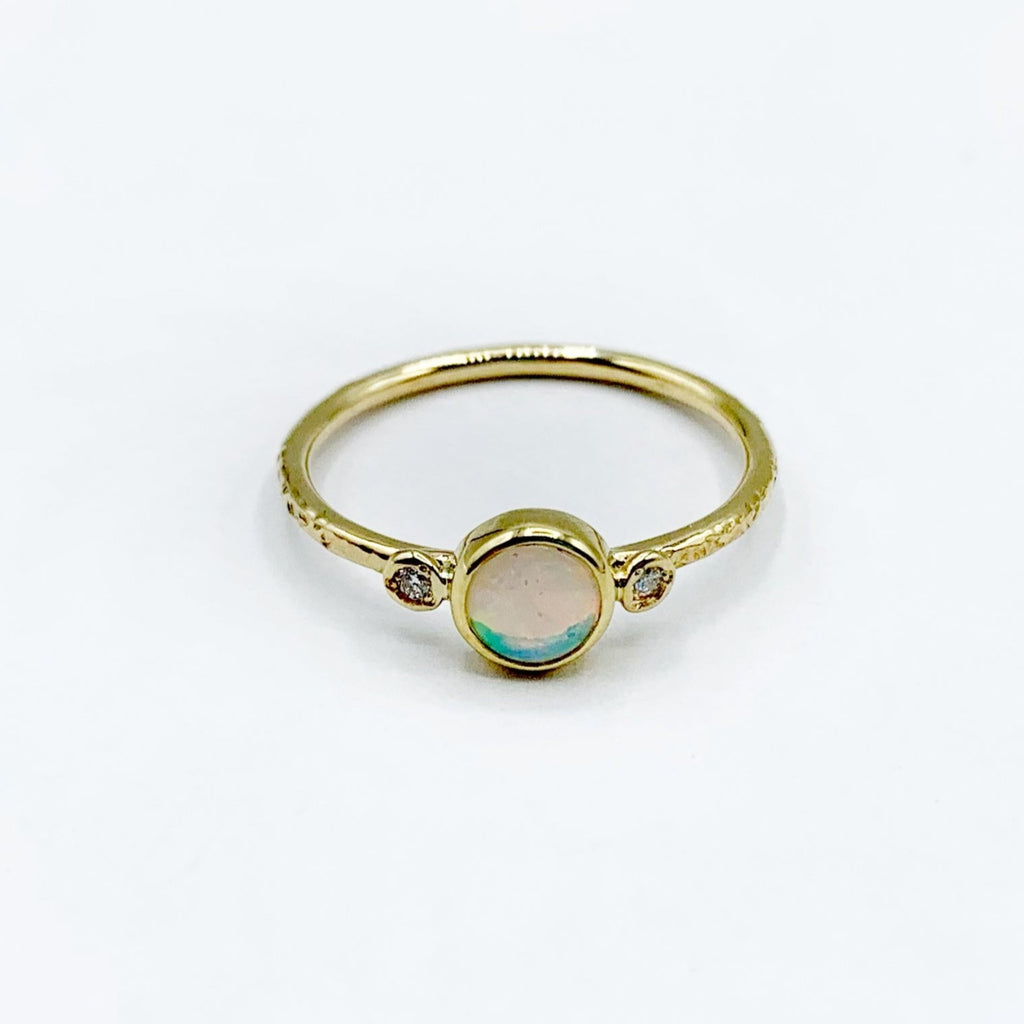 Graceful Opal with Diamond Companions