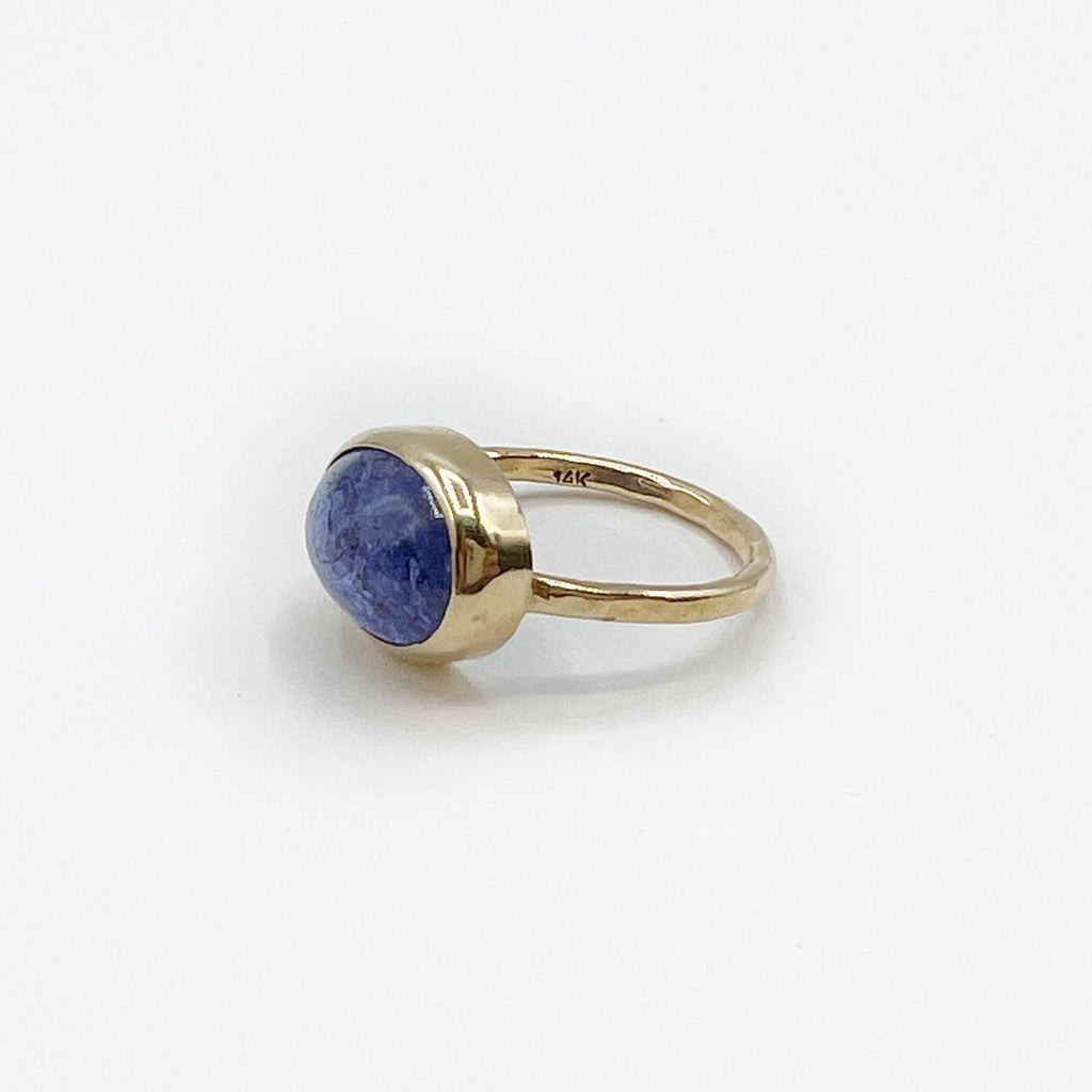 Landscape Picture Tanzanite Gem Surrounded by Gold