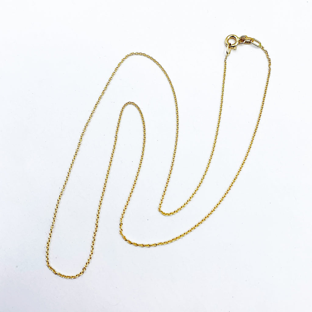 Italian 14 Karat Yellow Gold Fine Cable Chain 16" -also available in 18" and 20”