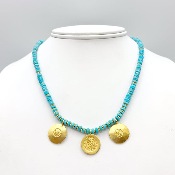 Gold and Turquoise Vermeil Necklace
