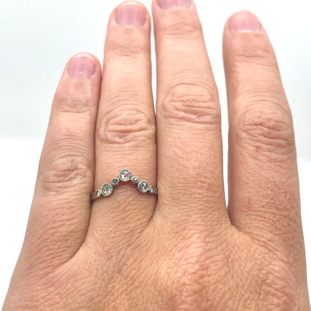 Diamond White Gold Arch Band