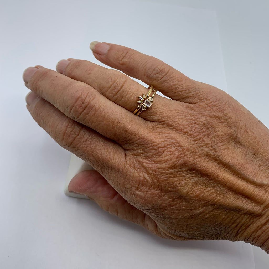 Three Delicate Diamonds  Ring