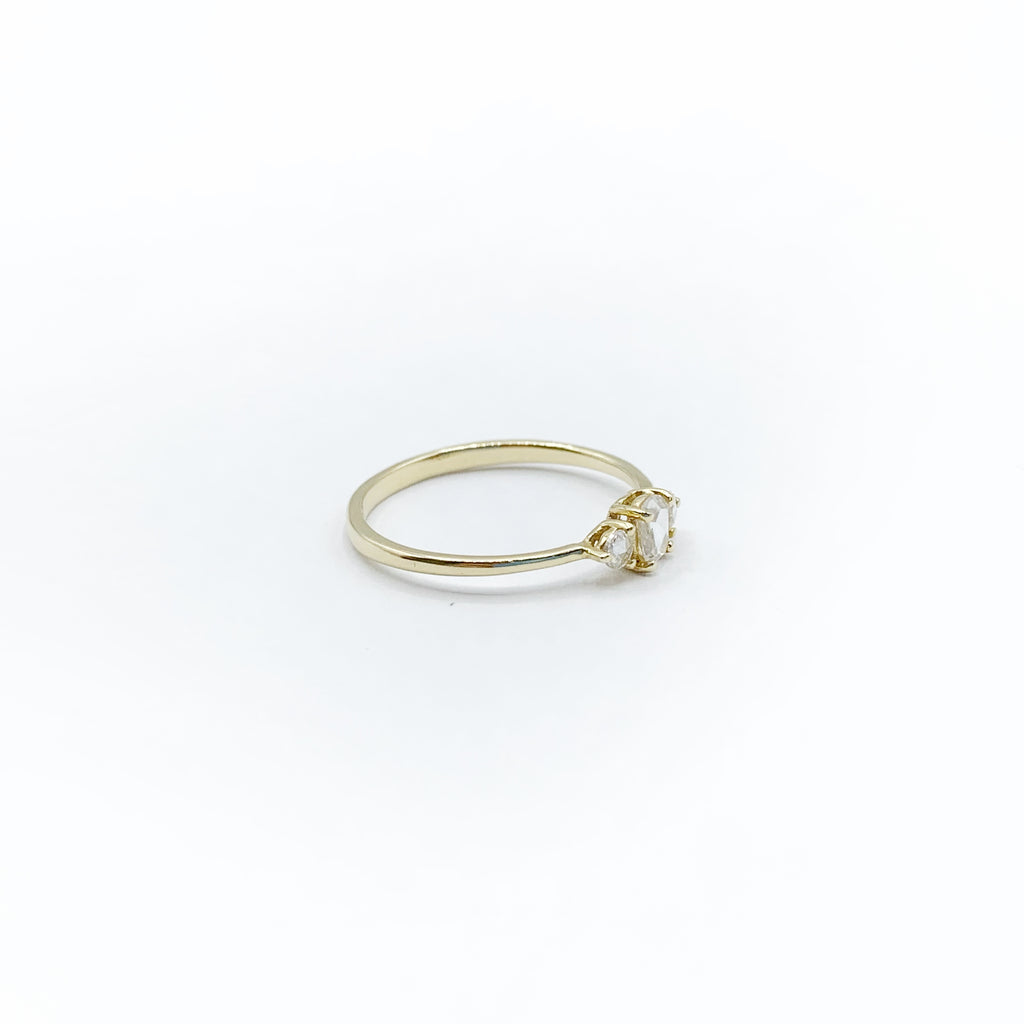 Three Delicate Diamonds  Ring
