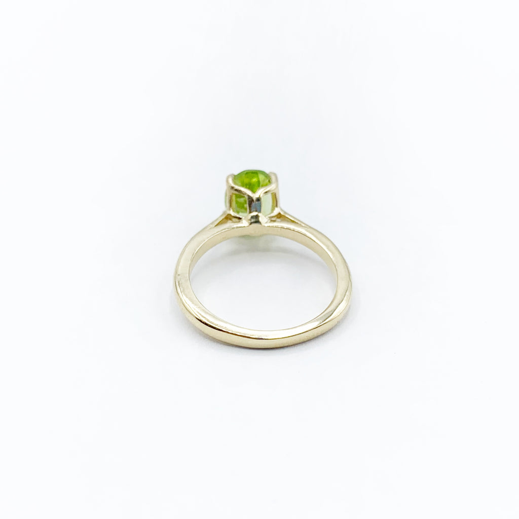 Peridot Gem on a Golden Band