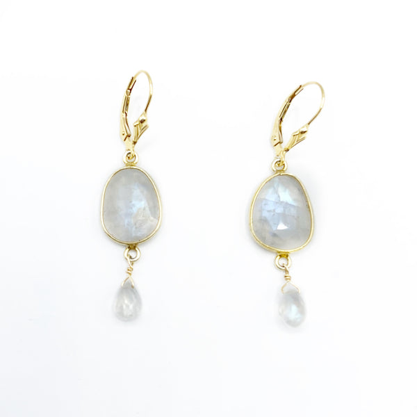 Glowing Moonstones Haloed in Gold