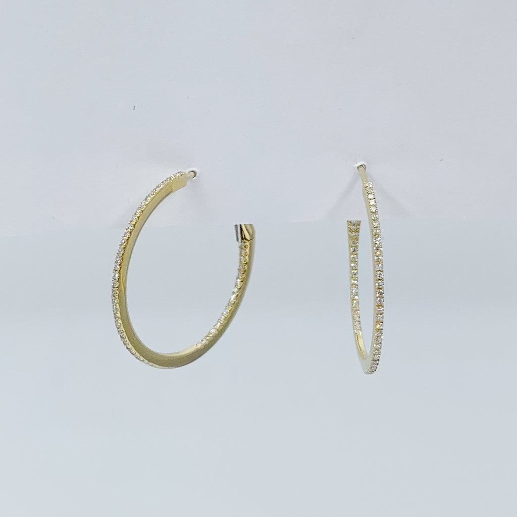 Golden Hoops Studded with Diamonds