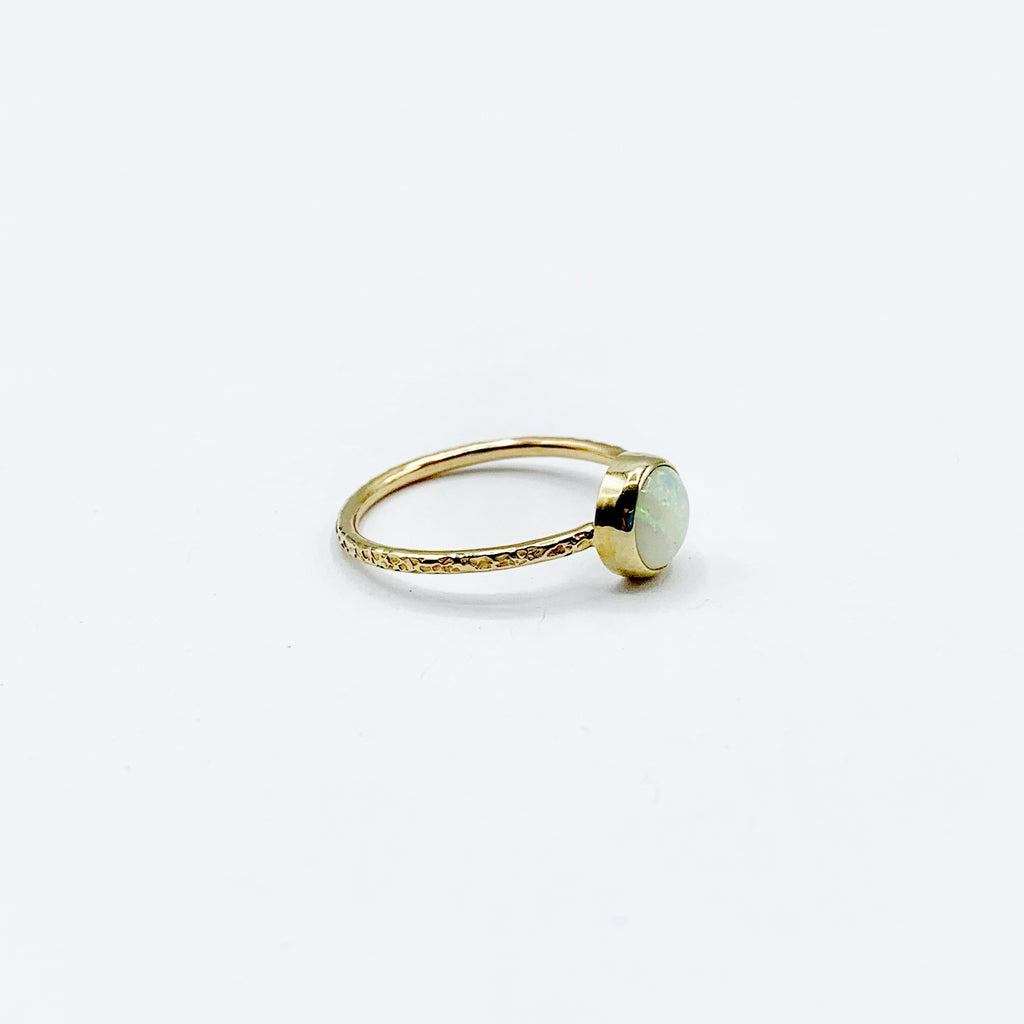 Soft White Opal with Pastel Fire