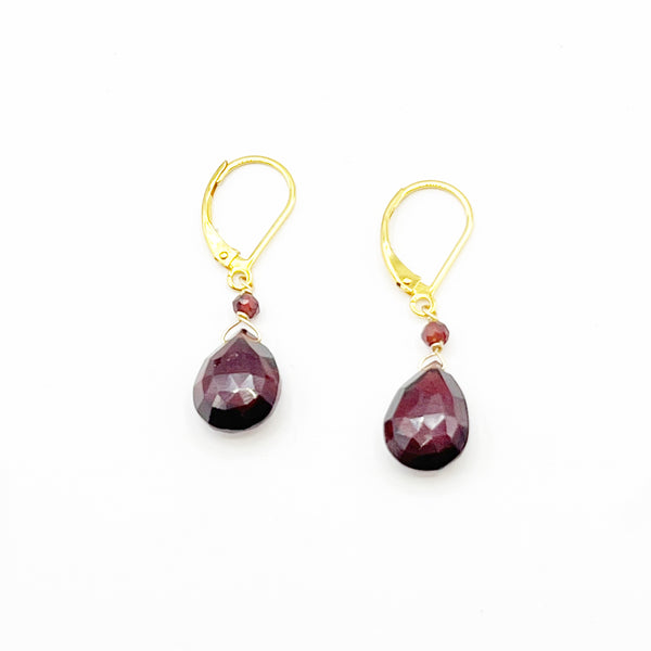 Blood Red Garnets on Gold