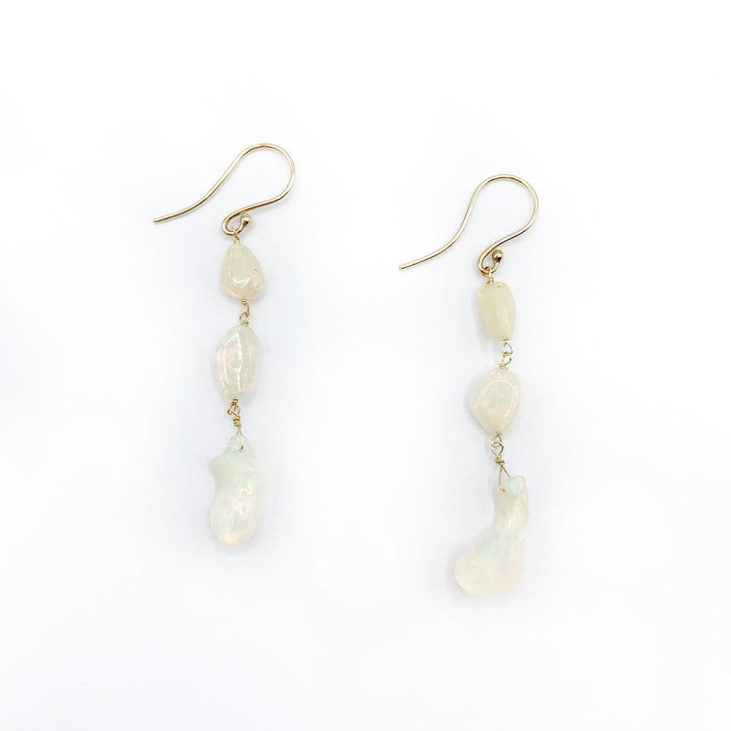 Opal Nuggets on Gold Filled Wire Earrings