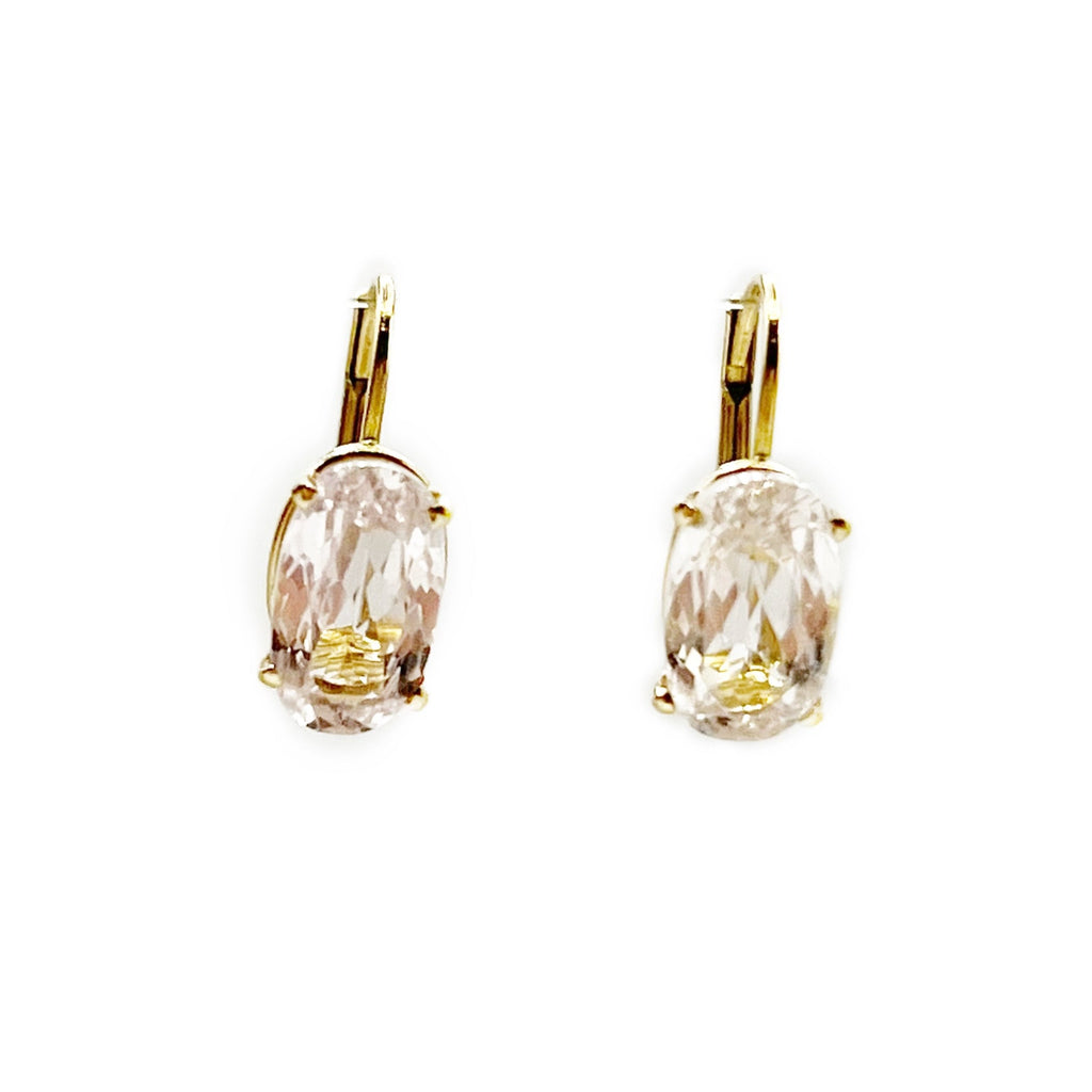 Clear Faceted Kunzite set in Gold
