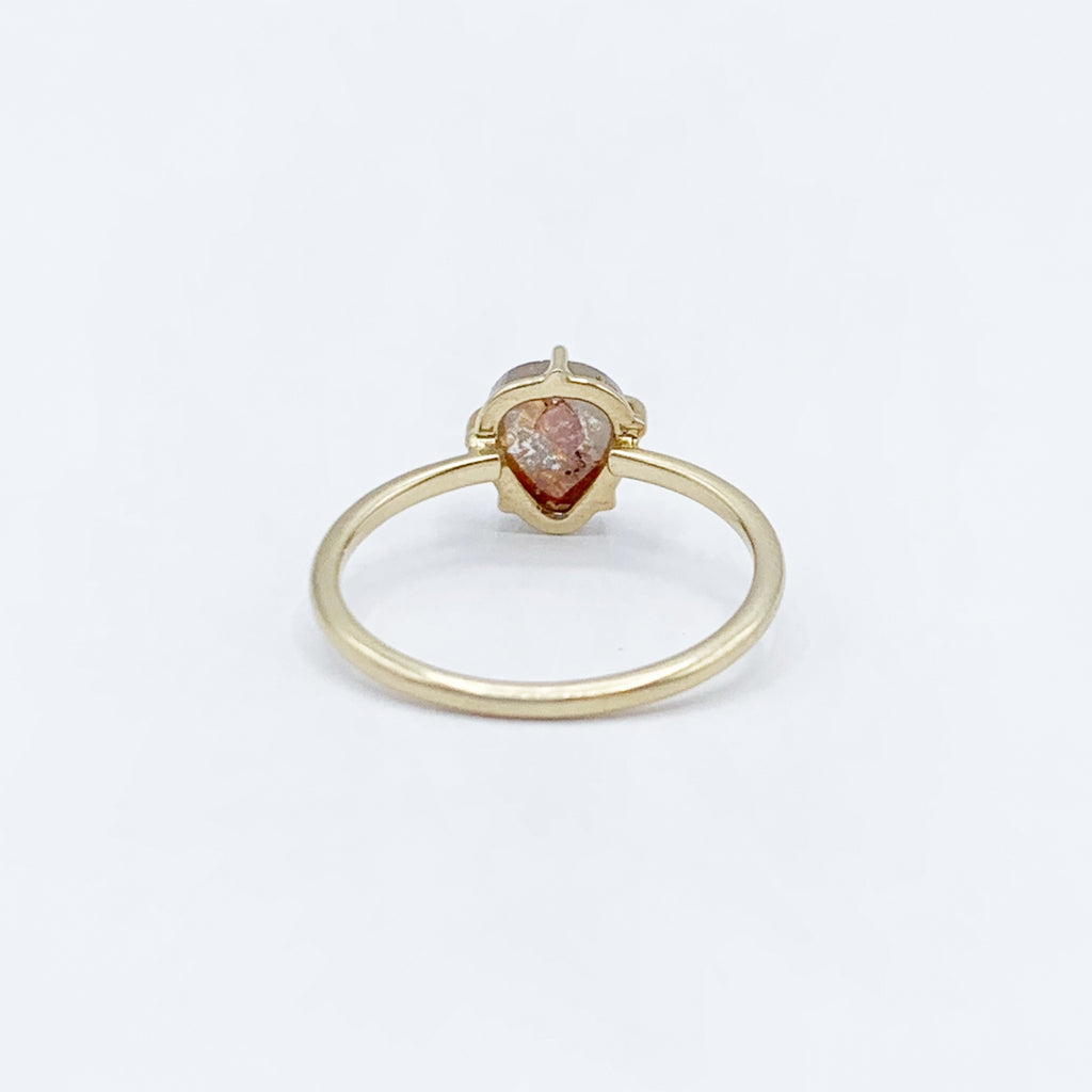 Delicate Pastel Diamond Captured in Gold